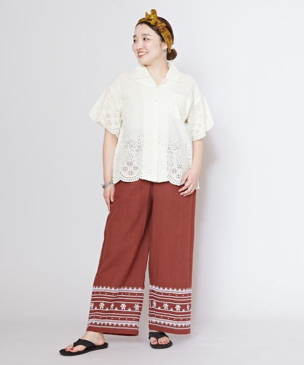 Cross Stitch Cotton Pants