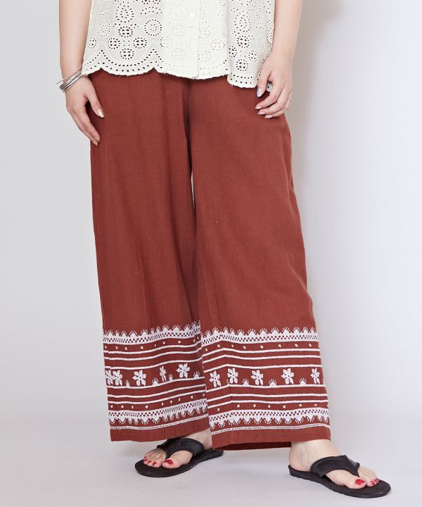 Cross Stitch Cotton Pants