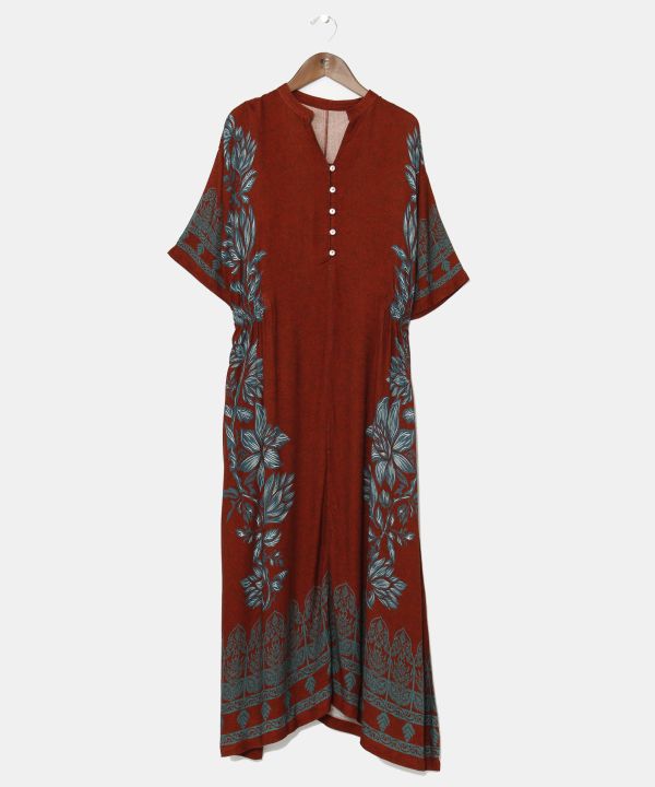 Lotus Pattern Bohemian Dress
