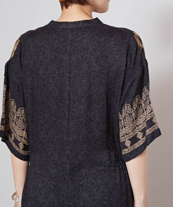 Lotus Pattern Bohemian Dress