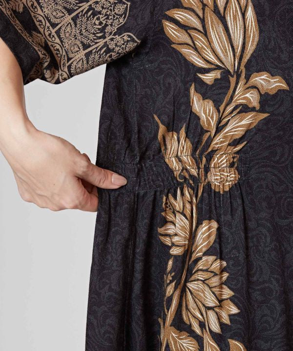 Lotus Pattern Bohemian Dress