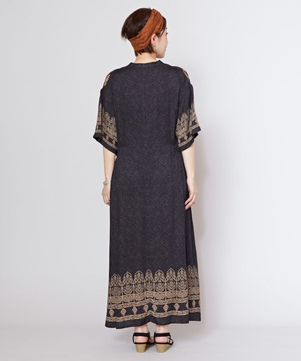 Lotus Pattern Bohemian Dress