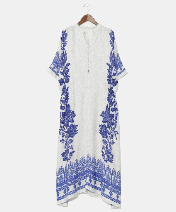 Gaun Bohemian Motif Teratai