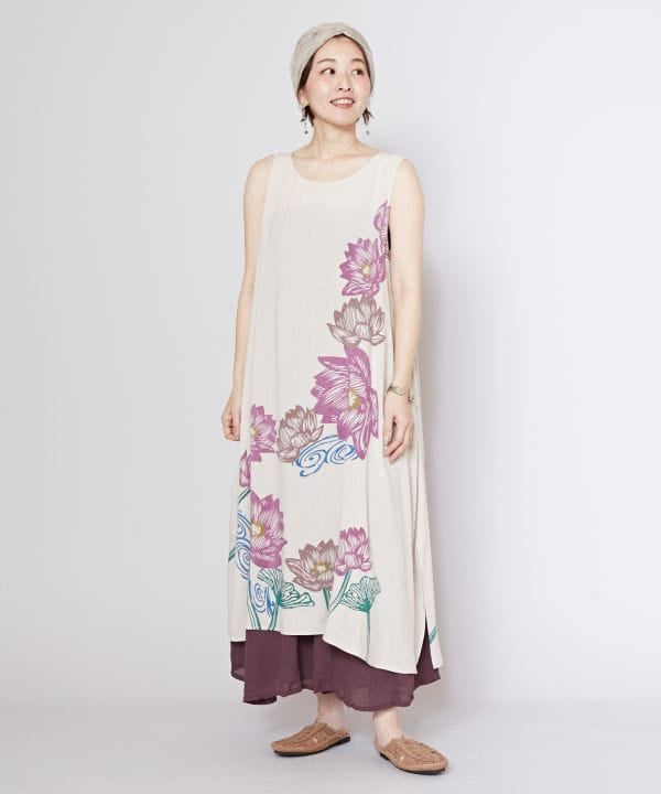 Lotus Graphic Dress and UV Protection Kimono Set
