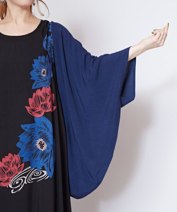 Lotus Graphic Dress and UV Protection Kimono Set