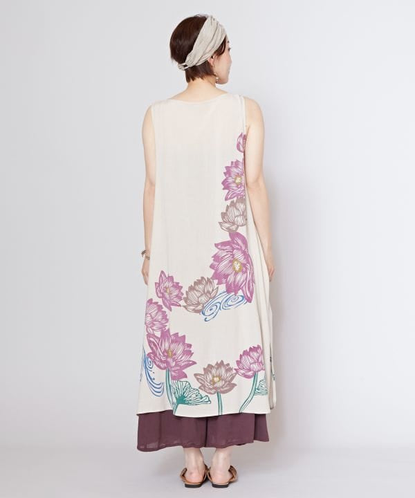 Lotus Graphic Dress and UV Protection Kimono Set