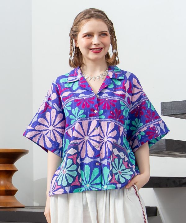 Ethnic Mirror Embroidered Shirt