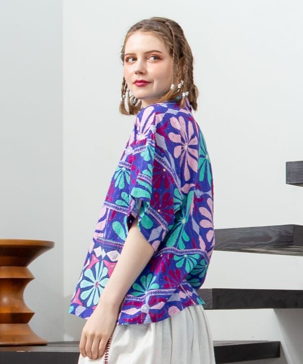 Ethnic Mirror Embroidered Shirt