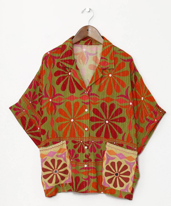 Ethnic Mirror Embroidered Shirt