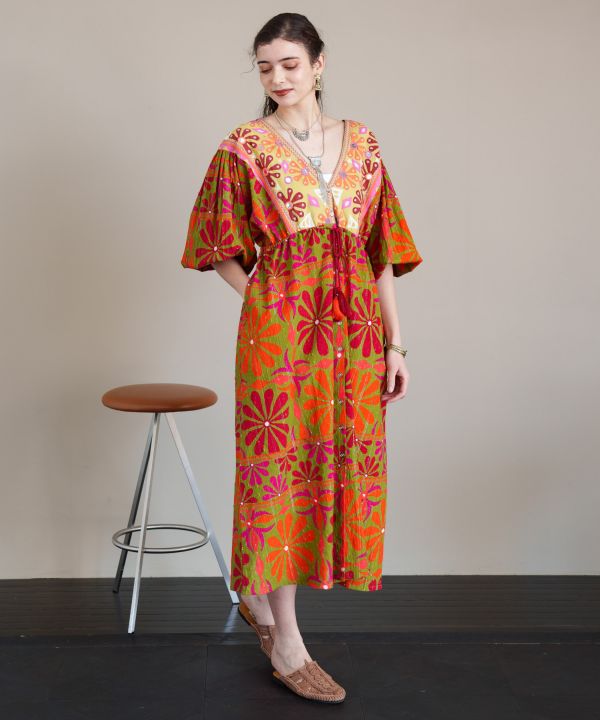 Ethnic Mirror Embroidered Dress