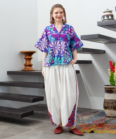 Ethnic Mirror Embroidered Pants