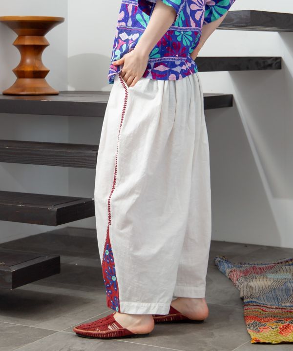 Ethnic Mirror Embroidered Pants
