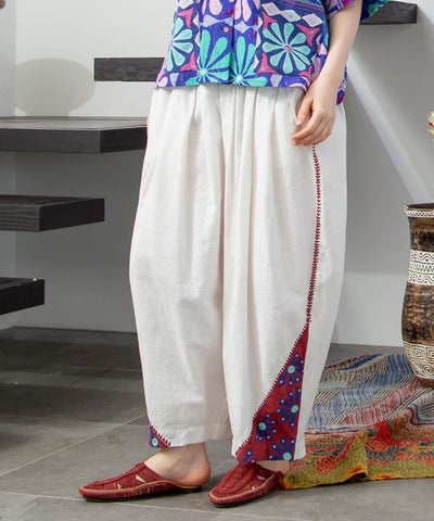 Ethnic Mirror Embroidered Pants