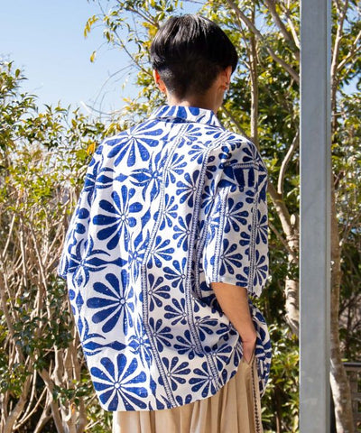 Men's Ethnic Mirror Embroidered Shirt