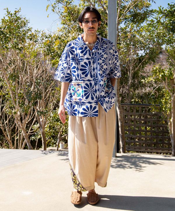 Men's Ethnic Mirror Embroidered Shirt