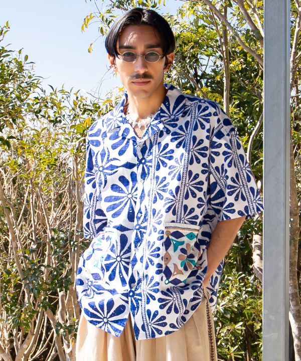 Men's Ethnic Mirror Embroidered Shirt