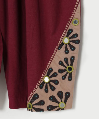 Ethnic Mirror Embroidered Work Pants