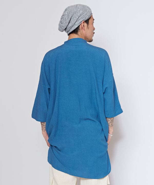 Men's Asymmetric Collarless Shirt