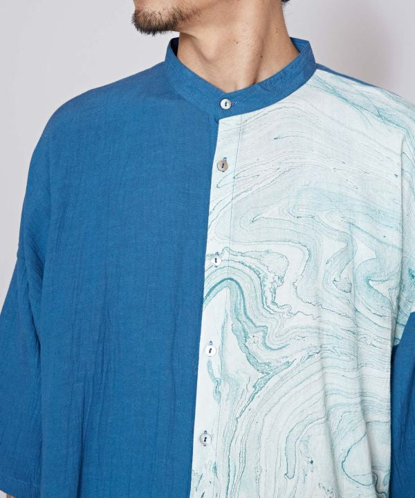 Men's Asymmetric Collarless Shirt