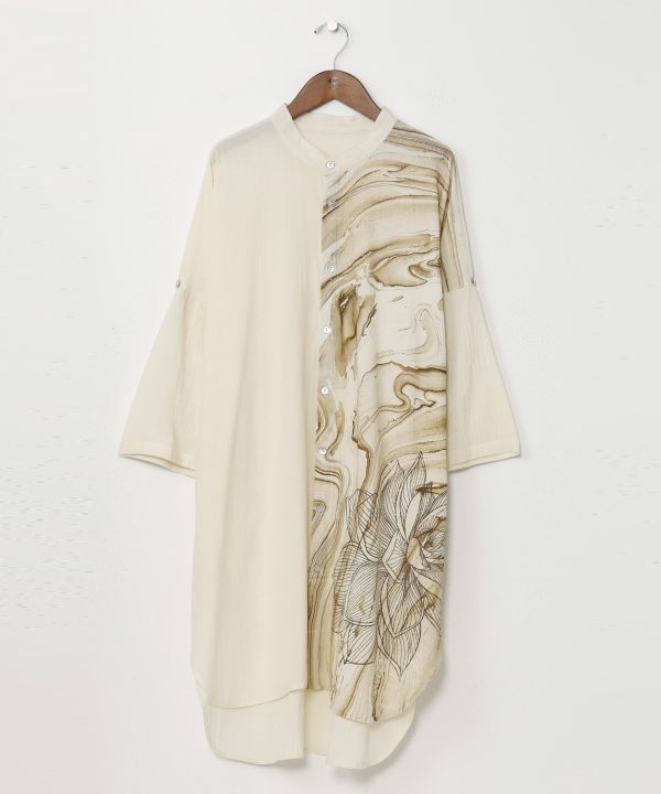 Men's Asymmetric Collarless Shirt