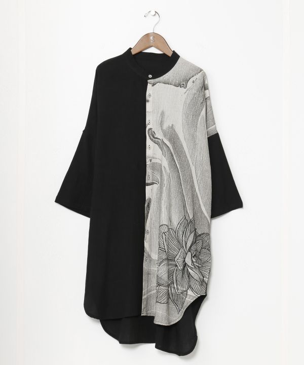 Men's Asymmetric Collarless Shirt