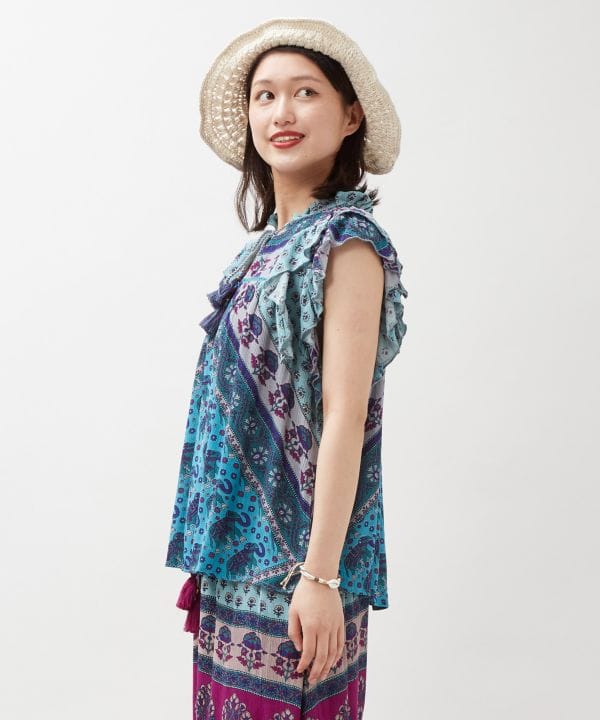 Earthy Tone Bohemian Top by AMINA - Ametsuchi