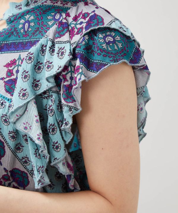 Earthy Tone Bohemian Top by AMINA - Ametsuchi