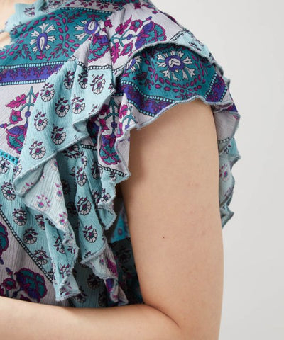 Earthy Tone Bohemian Top by AMINA - Ametsuchi