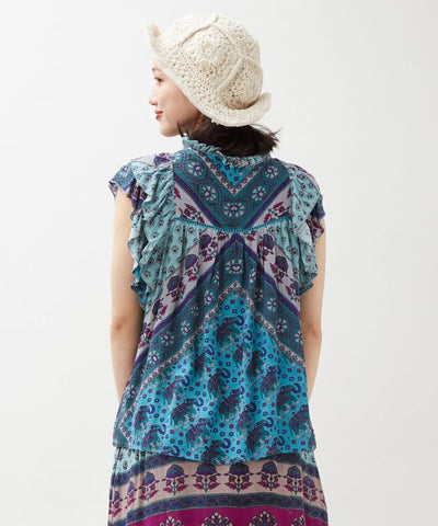 Earthy Tone Bohemian Top by AMINA - Ametsuchi