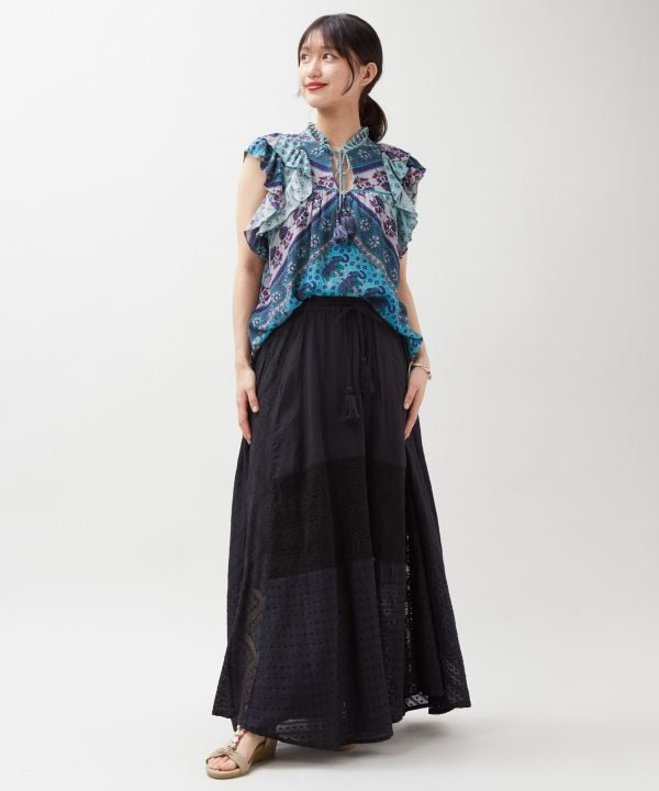 Earthy Tone Bohemian Top by AMINA - Ametsuchi