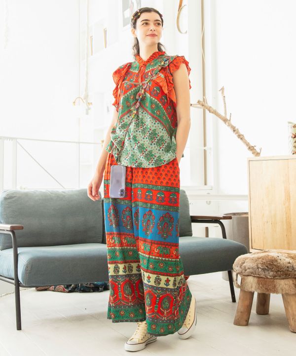Earthy Tone Bohemian Top by AMINA - Ametsuchi