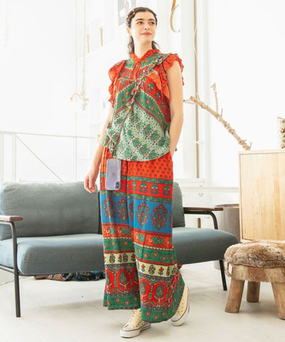 Earthy Tone Bohemian Top by AMINA - Ametsuchi