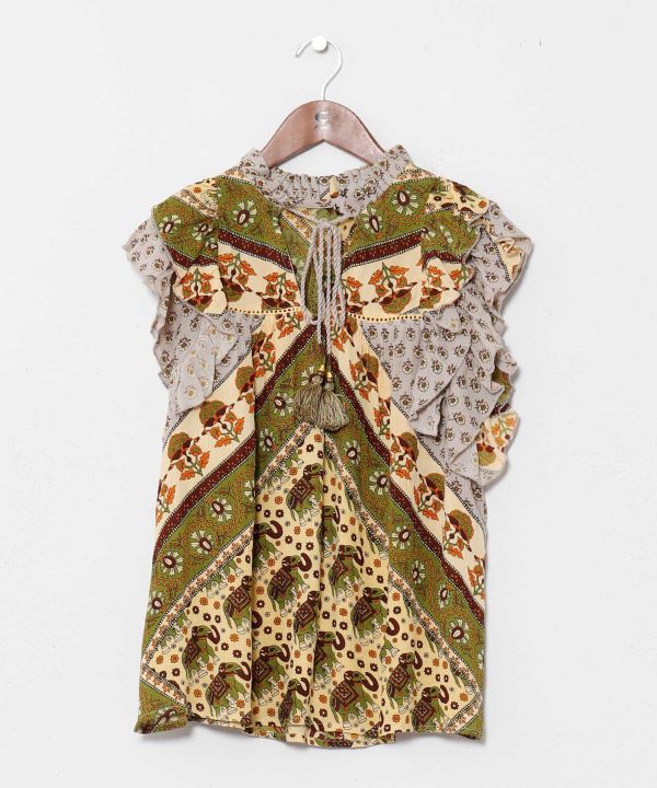 Earthy Tone Bohemian Top by AMINA - Ametsuchi