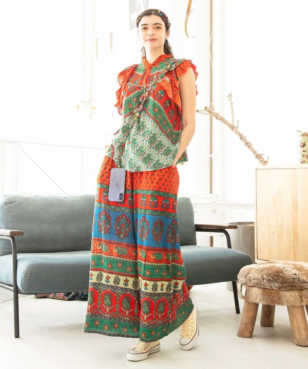 Earthy Tone Bohemian Pants by AMINA - Ametsuchi