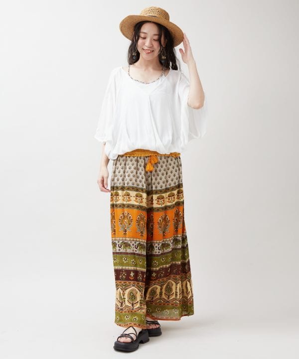 Earthy Tone Bohemian Pants by AMINA - Ametsuchi