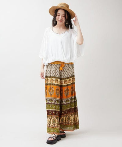 Earthy Tone Bohemian Pants by AMINA - Ametsuchi