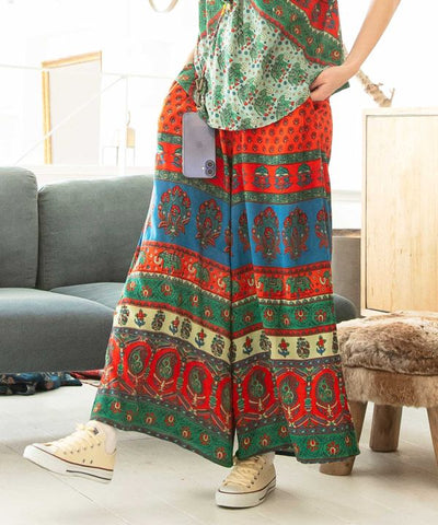 Earthy Tone Bohemian Pants by AMINA - Ametsuchi