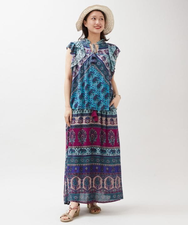 Earthy Tone Bohemian Skirt by AMINA - Ametsuchi
