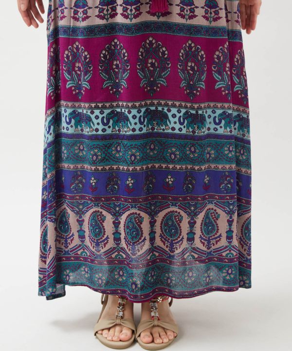 Earthy Tone Bohemian Skirt by AMINA - Ametsuchi