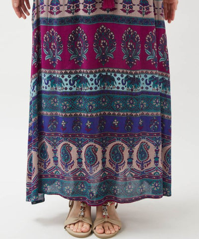Earthy Tone Bohemian Skirt by AMINA - Ametsuchi