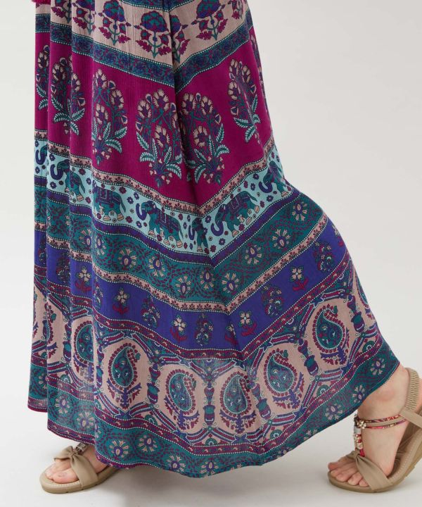 Earthy Tone Bohemian Skirt by AMINA - Ametsuchi