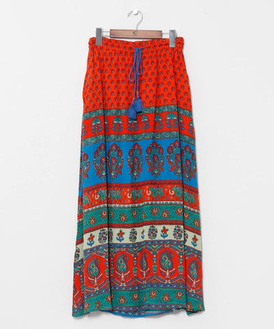 Earthy Tone Bohemian Skirt by AMINA - Ametsuchi