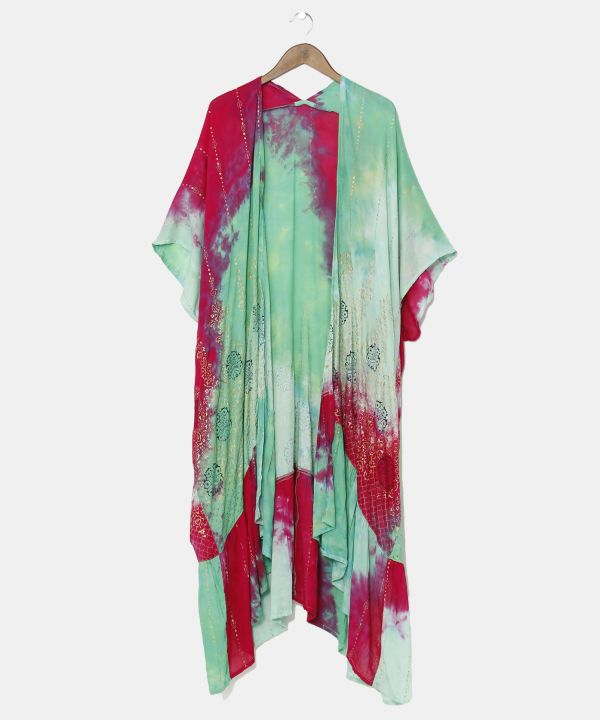 Rayon Tie-Dye Drape Kimono