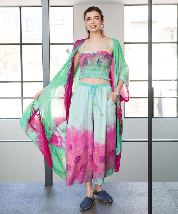 Rayon Tie-Dye Drape Kimono