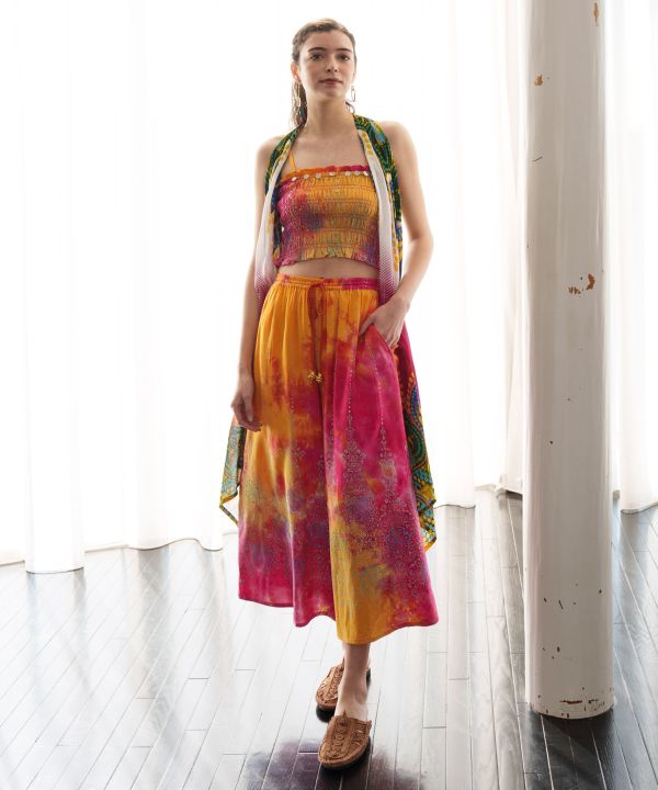 Rayon Tie-Dye Wide Pants