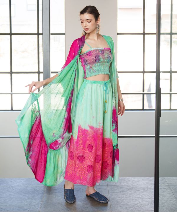 Rayon Tie-Dye Wide Pants