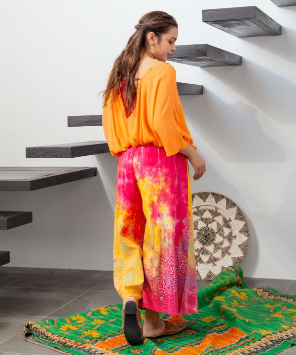 Rayon Tie-Dye Wide Pants