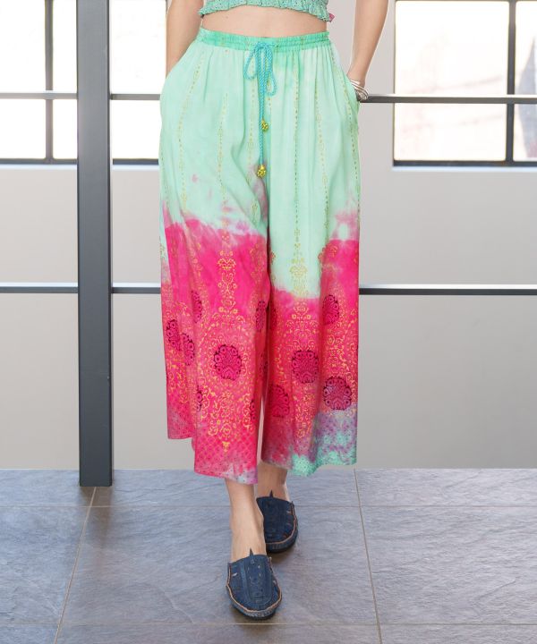 Rayon Tie-Dye Wide Pants