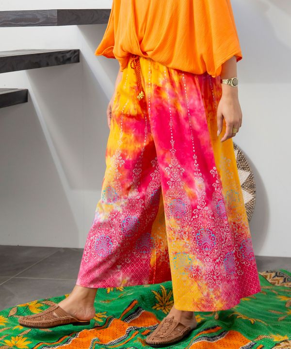 Rayon Tie-Dye Wide Pants