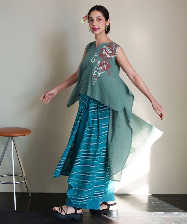 Lightweight Indian Cotton Hi-Low Dress